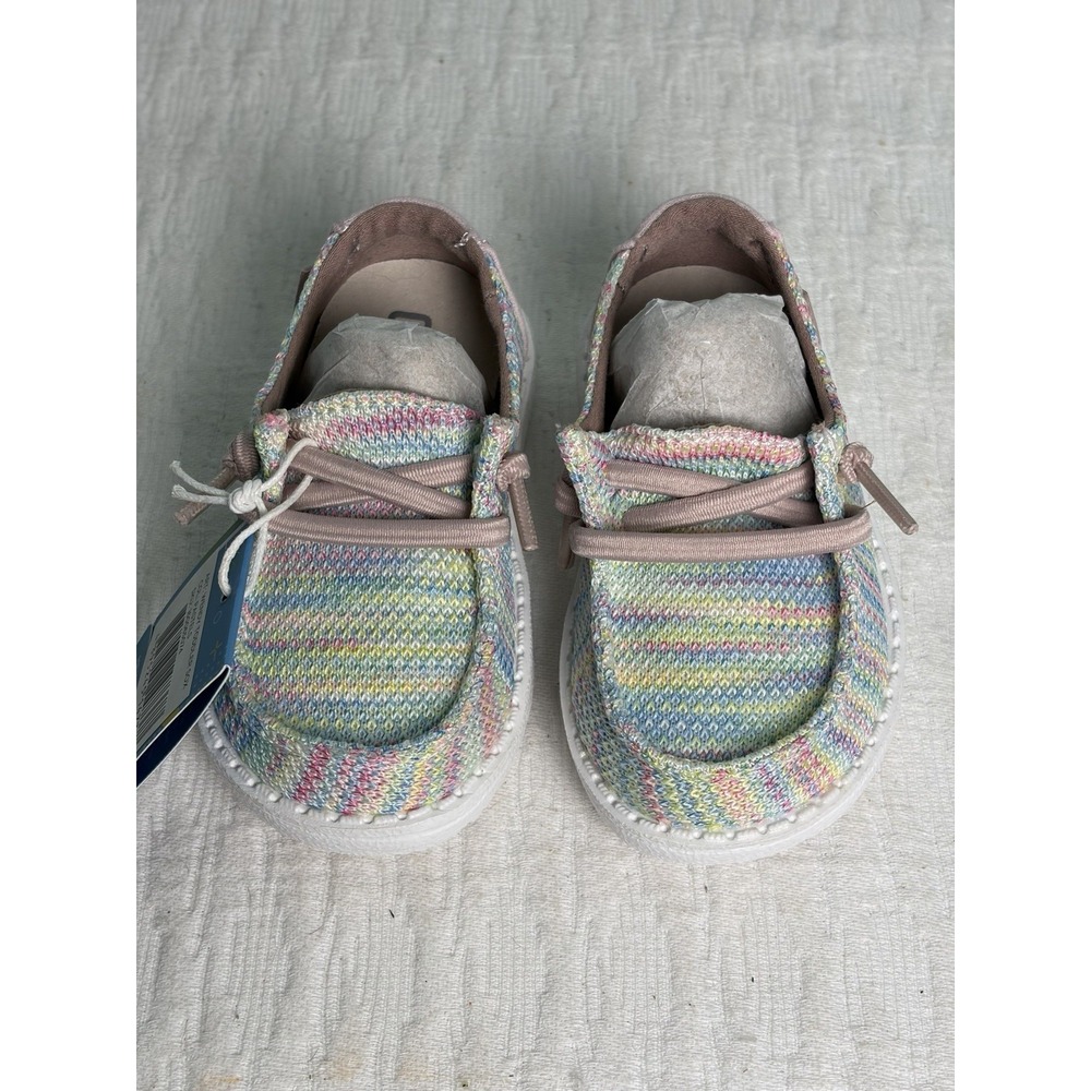 Hey Dude "Wendy Toddler Sox" Rainbow Pastel Slip-On Shoes Size K5